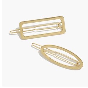 NWOT Madewell two pack open shape chunky gold hair clips